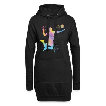 Volleyballspieler Kinder Beachvolleyball - Hoodie-Kleid - Schwarz - Vorne