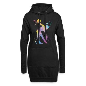 Gymnastin Mit Ball Rhythmische Gymnastik - Hoodie-Kleid - Schwarz - Vorne