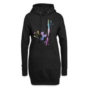 Gymnastin Mit Keulen Rhythmische Sportgymnastik - Hoodie-Kleid - Schwarz - Vorne