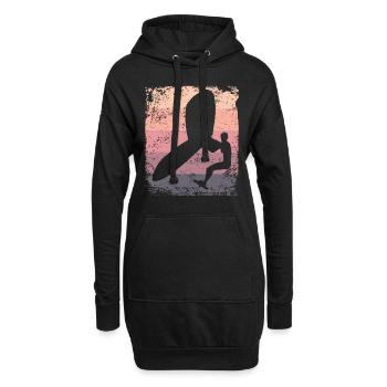 Flügelfolie Wingsurfing Retro-folie Flügel - Hoodie-Kleid - Schwarz - Vorne