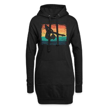 Gymnaste Gymnaste Gymnastique Rythmique Rétro - Sweat-shirt à capuche long Femme - noir - Devant