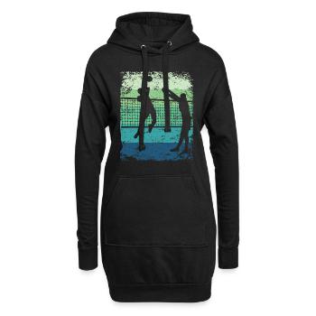 Volleyball Spieler Retro Beach Volleyball - Hoodie-Kleid - Schwarz - Vorne