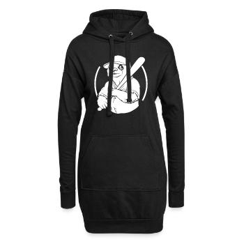 Faultier - Hoodie-Kleid - Schwarz - Vorne