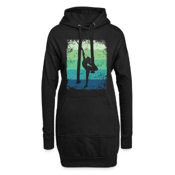 Gymnaste Baton Gymnastique Rythmique Rétro - Sweat-shirt à capuche long Femme - noir - Devant