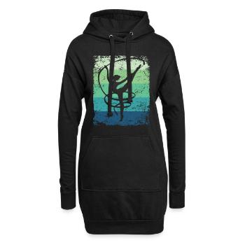 Gymnaste Gymnaste Gymnastique Rythmique Rétro - Sweat-shirt à capuche long Femme - noir - Devant