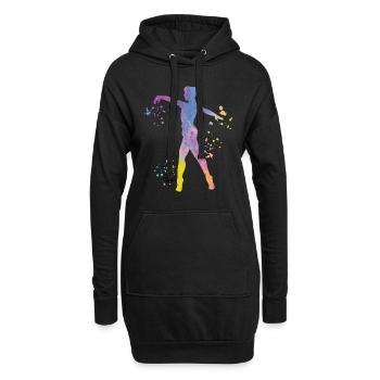 Ballett Tänzer Colorsplash Mann Ballerino - Hoodie-Kleid - Schwarz - Vorne