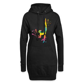 Gymnaste avec des clubs Gymnastique rythmique - Sweat-shirt à capuche long Femme - noir - Devant