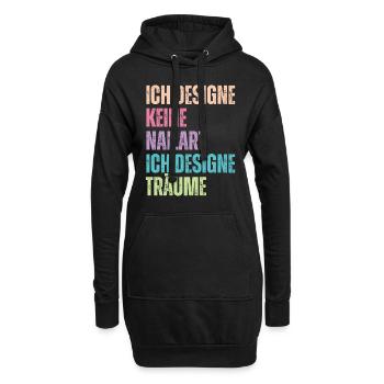 Ich designe keine Nailart Nageldesignerin - Hoodie-Kleid - Schwarz - Vorne