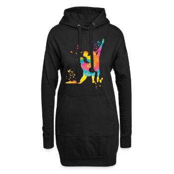 Ballet Danse Couple Femme Ballerine - Sweat-shirt à capuche long Femme - noir - Devant