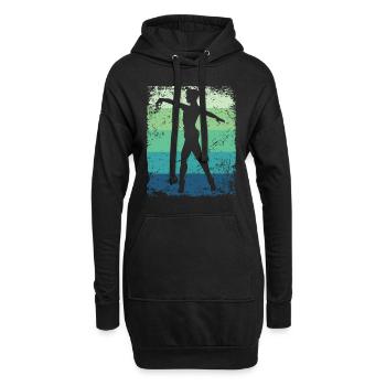 Ballet Danseur Vintage Man Ballerino - Sweat-shirt à capuche long Femme - noir - Devant