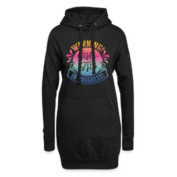 Avertissement Girls Trip En Cours - Sweat-shirt à capuche long Femme - noir - Devant