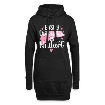 Facilement distrait par le nail art Nail Tech - Sweat-shirt à capuche long Femme - noir - Devant