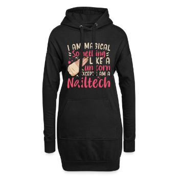 Ich Bin Ein Magisches Einhorn Nail Tech - Hoodie-Kleid - Schwarz - Vorne