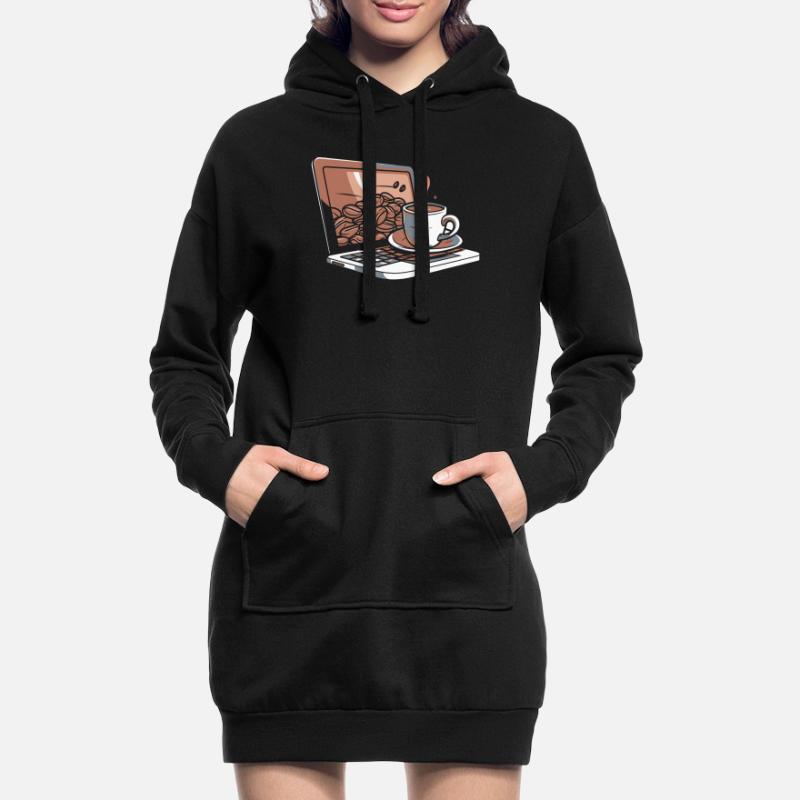 Entwickler Coder Programmierer Kaffee Hoodie-Kleid