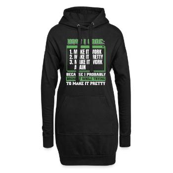 Développeur, Codeur, Programmeur - Sweat-shirt à capuche long Femme - noir - Devant