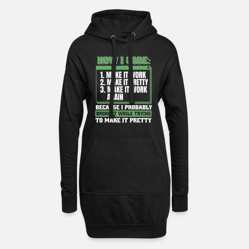 Entwickler Coder Programmierer - Hoodie-Kleid - Schwarz