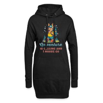 L’aventure appelle les enfants orignal mignon - Sweat-shirt à capuche long Femme - noir - Devant