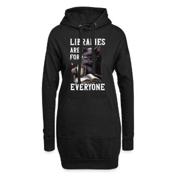 Bibliotheken Sind Für Alle Da Bibliothekar - Hoodie-Kleid - Schwarz - Vorne