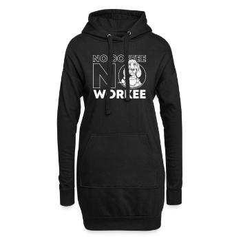 Kaffee Cafe Bassett Hund No Coffee No Workee - Hoodie-Kleid - Schwarz - Vorne