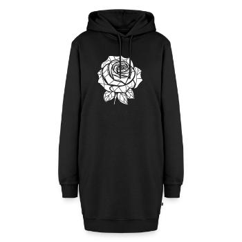 Rote Rose Goth - Hoodie-Kleid - Schwarz - Vorne