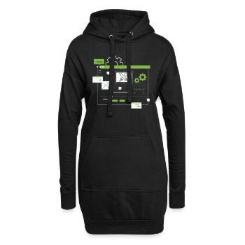 Développeur, Codeur, Programmeur - Sweat-shirt à capuche long Femme - noir - Devant