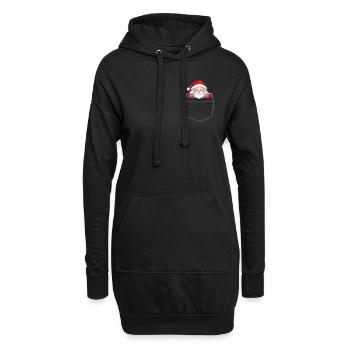 Rentier Pocket Funny Xmas Santa Claus - Hoodie-Kleid - Schwarz - Vorne