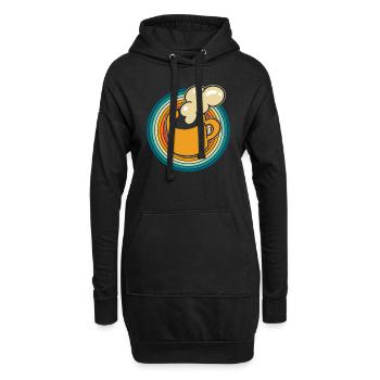 Kaffee Cafe - Hoodie-Kleid - Schwarz - Vorne