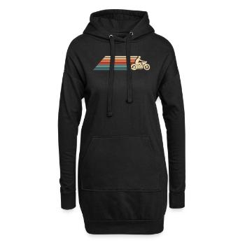 Motorrad Biker Motorbike - Hoodie-Kleid - Schwarz - Vorne