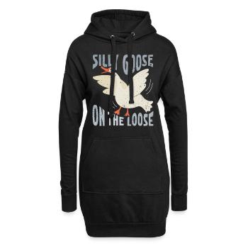 Die Dumme Gans Auf Freiem Fuß - Hoodie-Kleid - Schwarz - Vorne