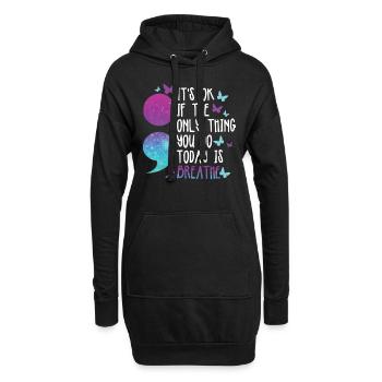 psycMental Health Warrior Violet Et Turquoise - Sweat-shirt à capuche long Femme - noir - Devant