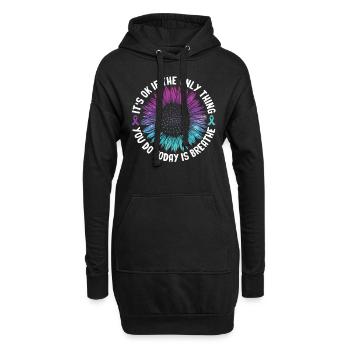 Sensibilisation à la prévention du suicide - Sweat-shirt à capuche long Femme - noir - Devant