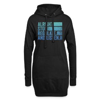 Stop Regulating and Listening Teacher - Hoodie Dress - black - Front