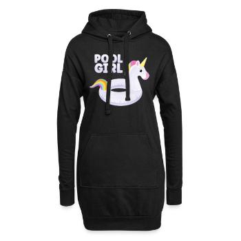 Piscine Fille Licorne Floatie Piscine - Sweat-shirt à capuche long Femme - noir - Devant