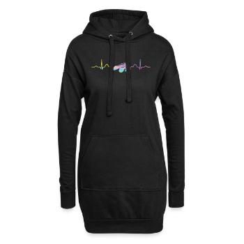 Ballett Tänzer Herzschlag Ekg Ballerina - Hoodie-Kleid - Schwarz - Vorne