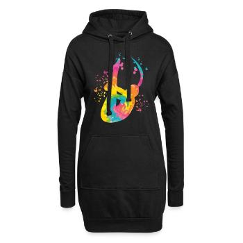 Plongeon, Saut artistique, Plongeon synchronisé - Sweat-shirt à capuche long Femme - noir - Devant
