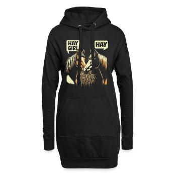 Sports équestres équestres à cheval - Sweat-shirt à capuche long Femme - noir - Devant