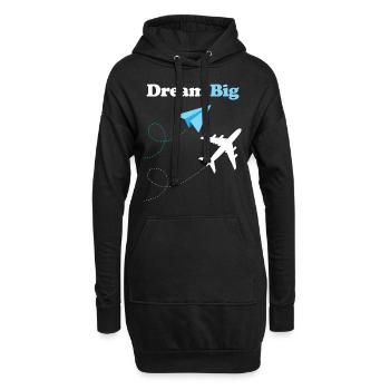 Grand avion de rêve - Sweat-shirt à capuche long Femme - noir - Devant