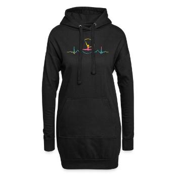 Gymnaste avec bande de gymnastique rythmique - Sweat-shirt à capuche long Femme - noir - Devant