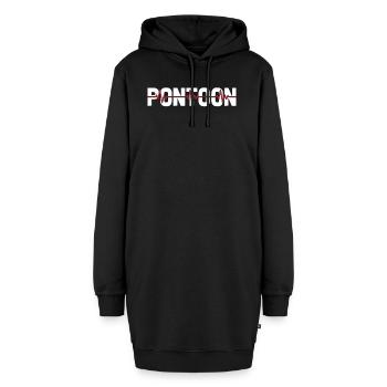 Bateau ponton Ekg Heartbeat - Sweat-shirt à capuche long Femme - noir - Devant