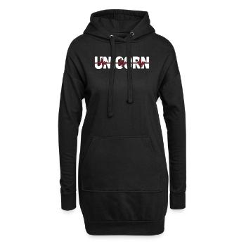 Einhorn Licorne Ekg Rythme cardiaque - Sweat-shirt à capuche long Femme - noir - Devant