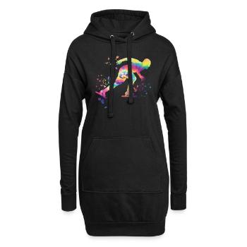 Eisschnellläufer Sportlerin Eisschnelllauf - Hoodie-Kleid - Schwarz - Vorne