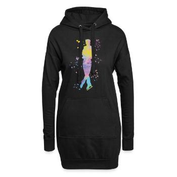 Eiskunstläufer Schlittschuhlaufen Eiskunstlauf - Hoodie-Kleid - Schwarz - Vorne
