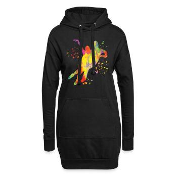 Eiskunstläufer Schlittschuhlaufen Eiskunstlauf - Hoodie-Kleid - Schwarz - Vorne
