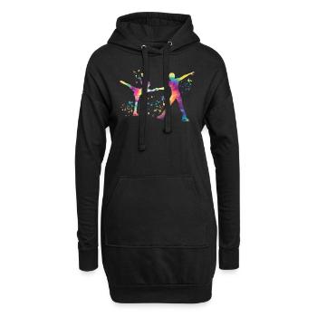 Eiskunstläufer Schlittschuhlaufen Eiskunstlauf - Hoodie-Kleid - Schwarz - Vorne