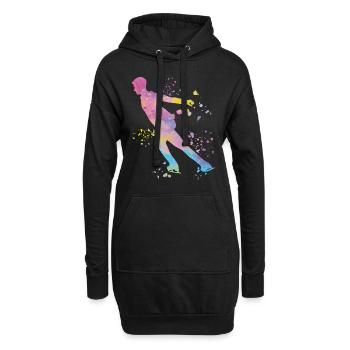 Eiskunstläufer Schlittschuhlaufen Eiskunstlauf - Hoodie-Kleid - Schwarz - Vorne