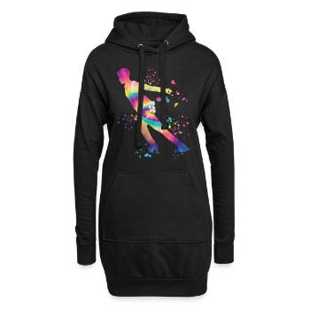 Eiskunstläufer Schlittschuhlaufen Eiskunstlauf - Hoodie-Kleid - Schwarz - Vorne