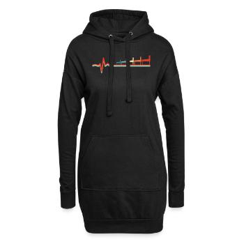 Rythme cardiaque de l’ECG de flipper - Sweat-shirt à capuche long Femme - noir - Devant