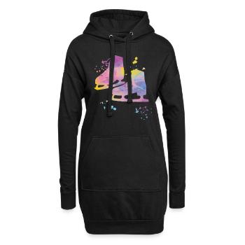 Eiskunstläufer Schlittschuhlaufen Eiskunstlauf - Hoodie-Kleid - Schwarz - Vorne