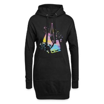 Eiskunstläufer Schlittschuhlaufen Eiskunstlauf - Hoodie-Kleid - Schwarz - Vorne