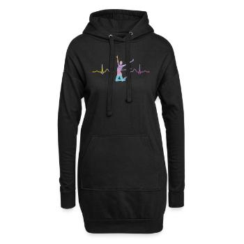 Gymnastique rythmique - Sweat-shirt à capuche long Femme - noir - Devant